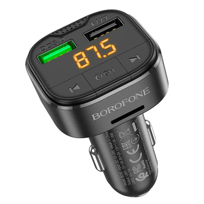 FM Bluetooth modulátor Borofone BC43 Flash, 2 x USB-A - 1 x microSD