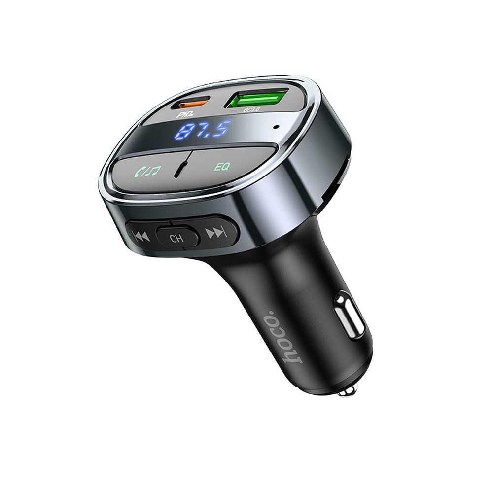 FM Bluetooth modulátor HOCO E70, 1 x USB-A - 1 x USB-C - microSD