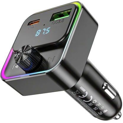 FM Bluetooth modulátor HOCO E81, 1 x USB-A - 1 x USB-C