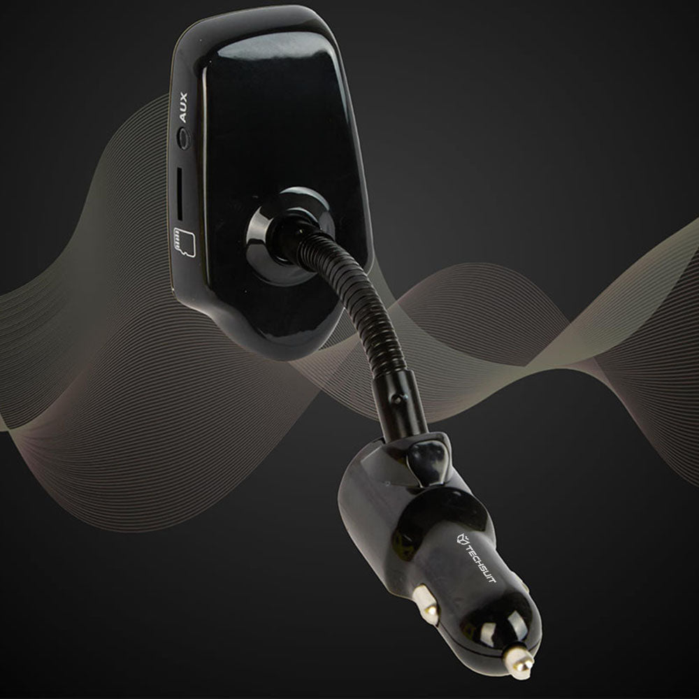 FM Bluetooth modulátor Techsuit MFM4, 1 x USB-A - 1 x 3.5mm - 1 x microSD, Čierny