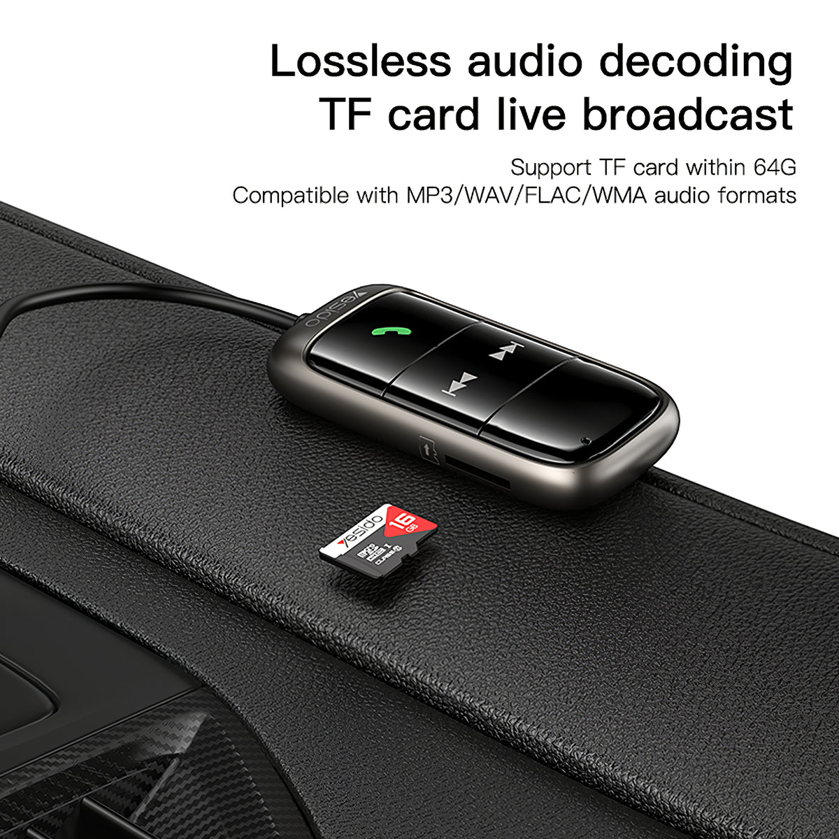 Modulátor FM Bluetooth Yesido YAU32, 1 x 3.5mm - 1 x microSD
