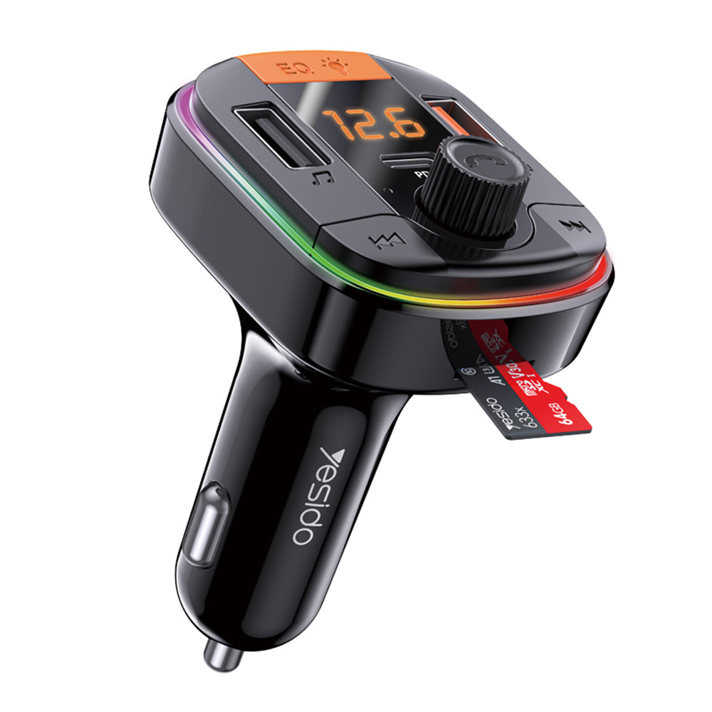 Modulátor FM Bluetooth Yesido Y45, 2 x USB-A - 1 x USB-C - 1 x microSD