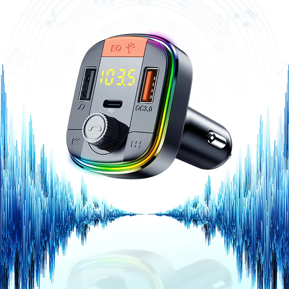 Modulátor FM Bluetooth Yesido Y45, 2 x USB-A - 1 x USB-C - 1 x microSD