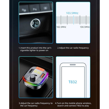 Modulátor FM Bluetooth Yesido Y45, 2 x USB-A - 1 x USB-C - 1 x microSD