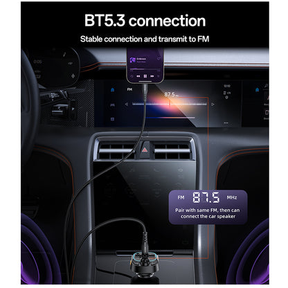 Modulátor FM Bluetooth Yesido Y70, 2 x USB-A - 1 x USB-C