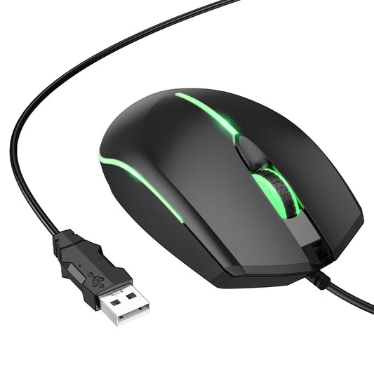 Herná myš s káblom USB HOCO GM37, RGB, 2400DPI, čierna