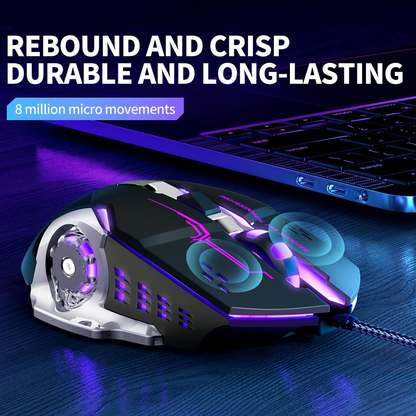 Herná myš s káblom USB XO Design M10, RGB, 3200DPI, čierna