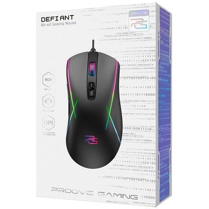 Herná myš Proove Defiant Wired USB, RGB, 7200DPI, čierna CMDE00000102