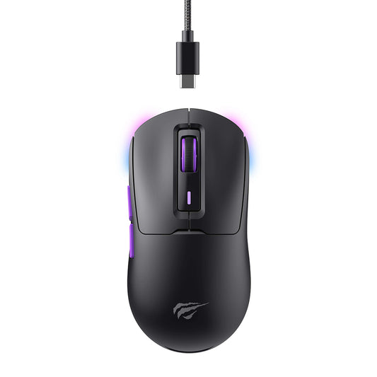 Bezdrôtová herná myš HAVIT MS969WB, RGB, 1000DPI - 16000DPI, BT / Wi-Fi / Káblové, Čierna