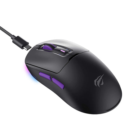 Bezdrôtová herná myš HAVIT MS969WB, RGB, 1000DPI - 16000DPI, BT / Wi-Fi / Káblové, Čierna