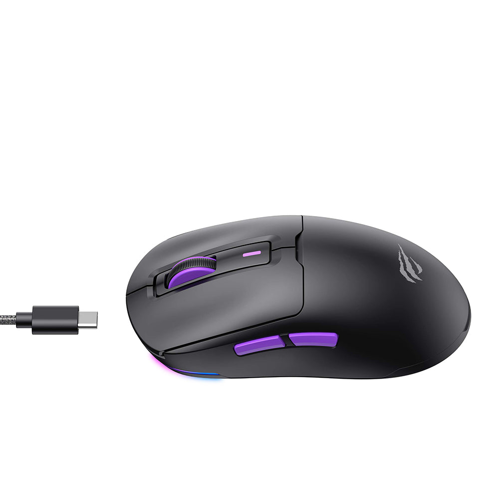 Bezdrôtová herná myš HAVIT MS969WB, RGB, 1000DPI - 16000DPI, BT / Wi-Fi / Káblové, Čierna