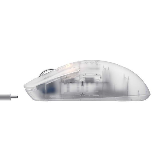 Bezdrôtová herná myš HAVIT MS970WB Pro, 800DPI - 12000DPI, BT / Wi-Fi / Káblové, Transparentná Biela