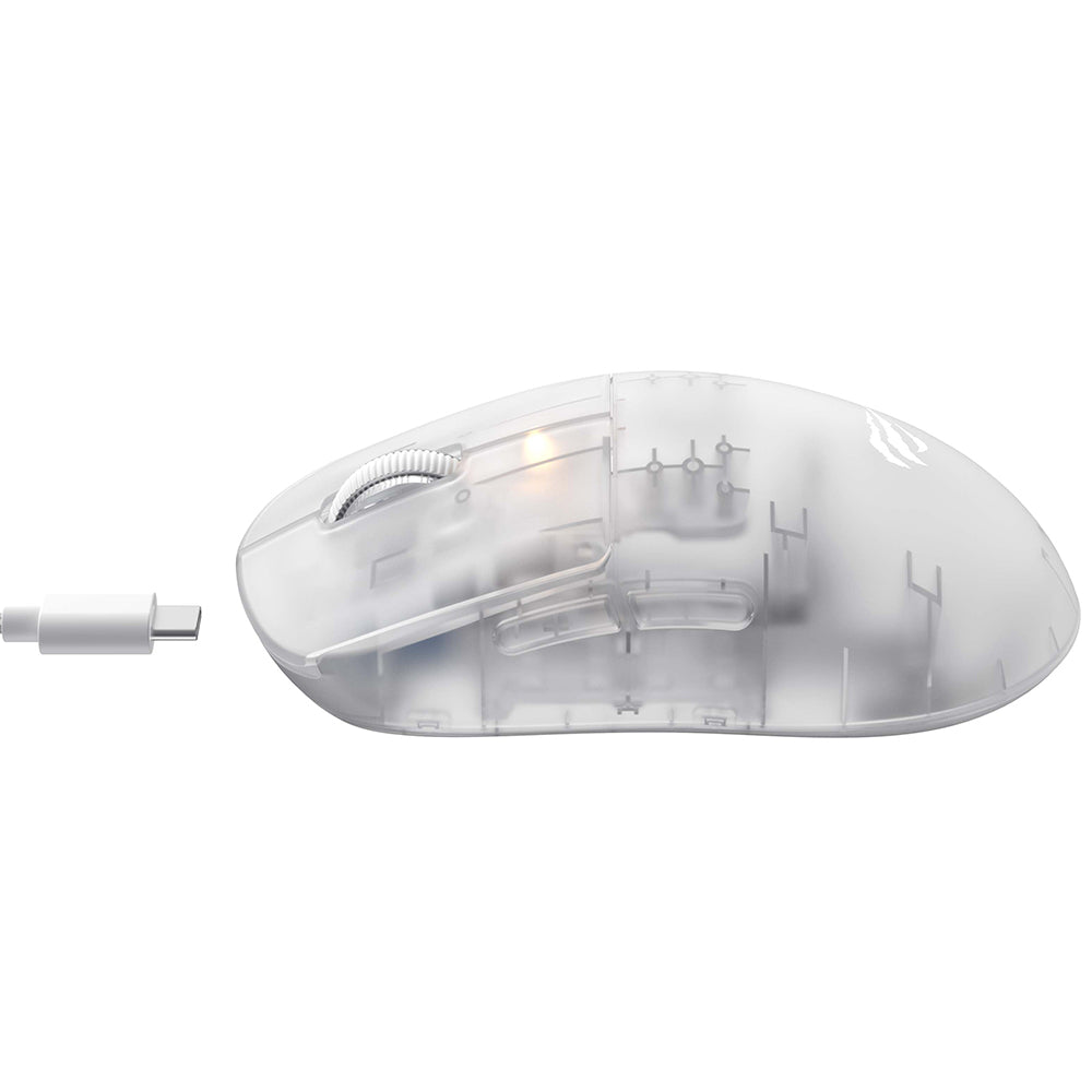 Bezdrôtová herná myš HAVIT MS970WB Pro, 800DPI - 12000mAh, Priehľadná Biela