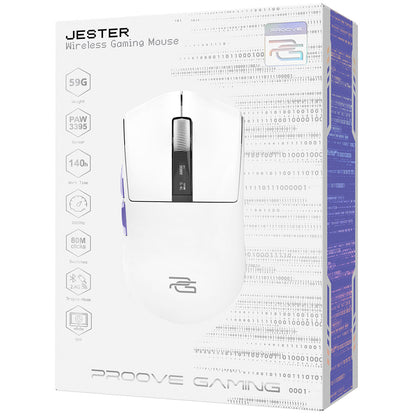Bezdrôtová herná myš Proove Jester, 800DPI - 26000DPI, OLED displej, Biela WMJS00022002
