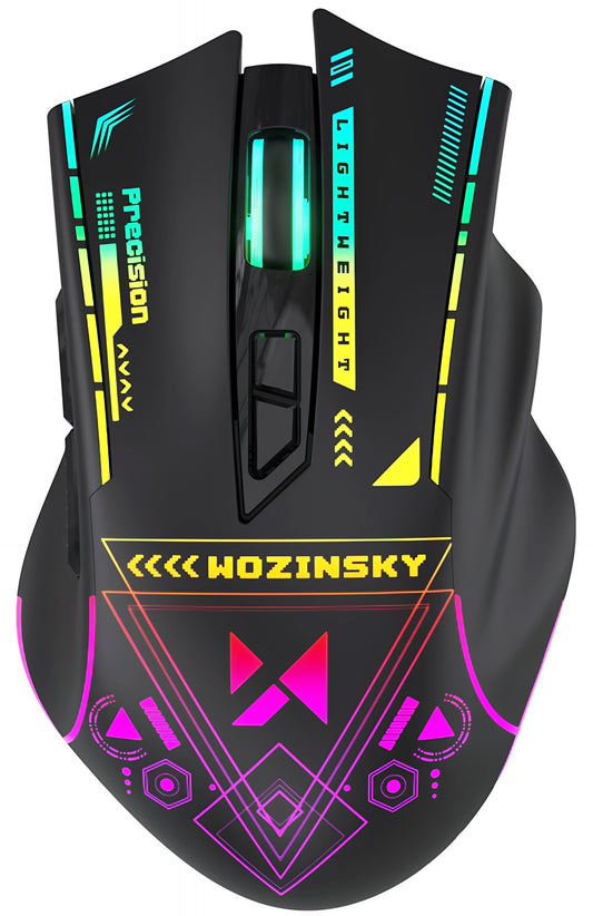 Bezdrôtová herná myš WZK WMGB-3200, 3200DPI, RGB, čierna