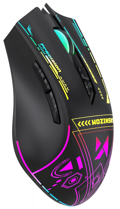 Bezdrôtová herná myš WZK WMGB-3200, 3200DPI, RGB, čierna