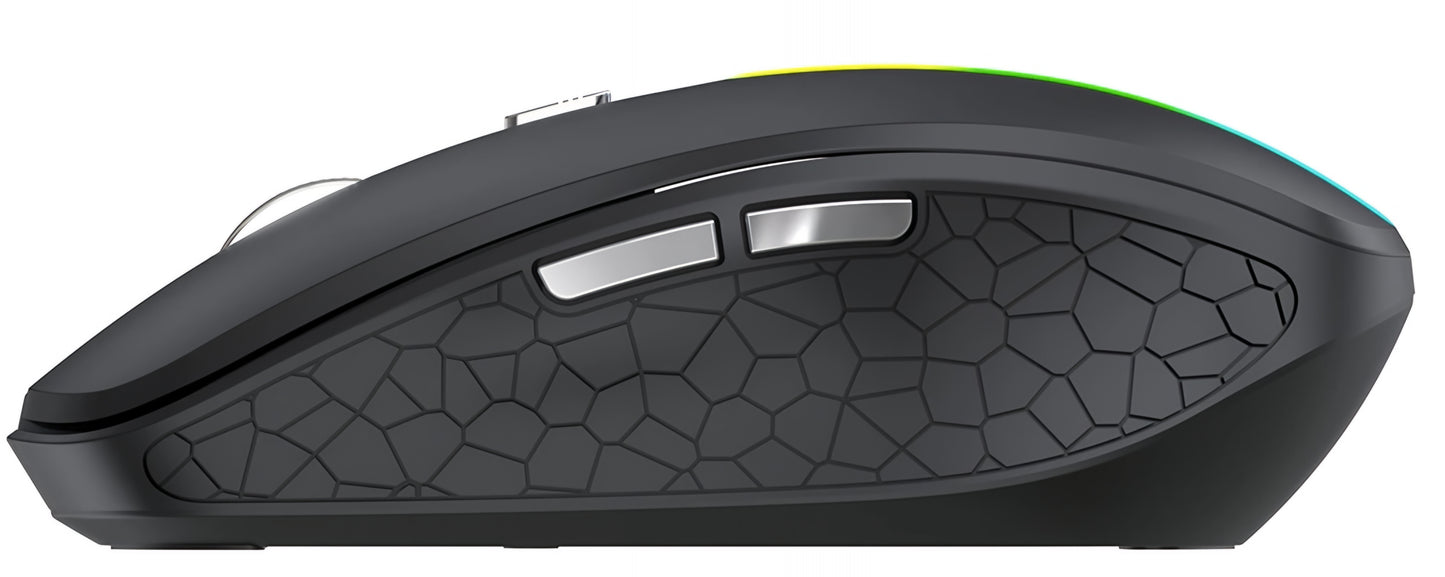Bezdrôtová herná myš WZK WMGK-1132, 1600DPI, RGB, BT / Wi-Fi, čierna