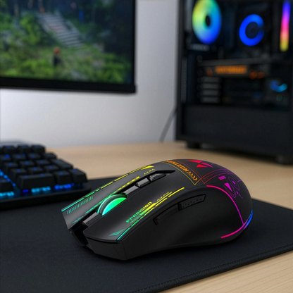 Bezdrôtová herná myš WZK WMGB-3200, 3200DPI, RGB, čierna
