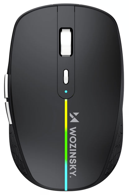 Bezdrôtová herná myš WZK WMGK-1132, 1600DPI, RGB, BT / Wi-Fi, čierna