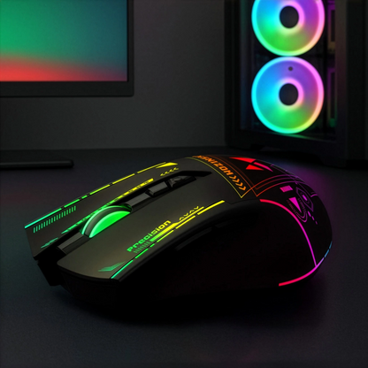 Bezdrôtová herná myš WZK WMGB-3200, 3200DPI, RGB, čierna