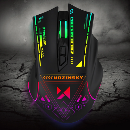 Bezdrôtová herná myš WZK WMGB-3200, 3200DPI, RGB, čierna