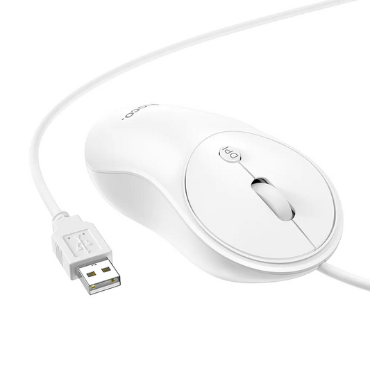 Myš s káblom USB HOCO GM13, 1600DPI, biela