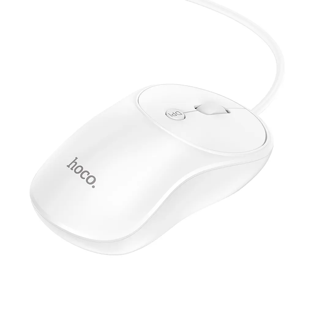 Myš s káblom USB HOCO GM13, 1600DPI, biela