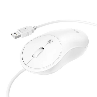 Myš s káblom USB HOCO GM13, 1600DPI, biela