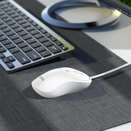 Myš s káblom USB HOCO GM13, 1600DPI, biela