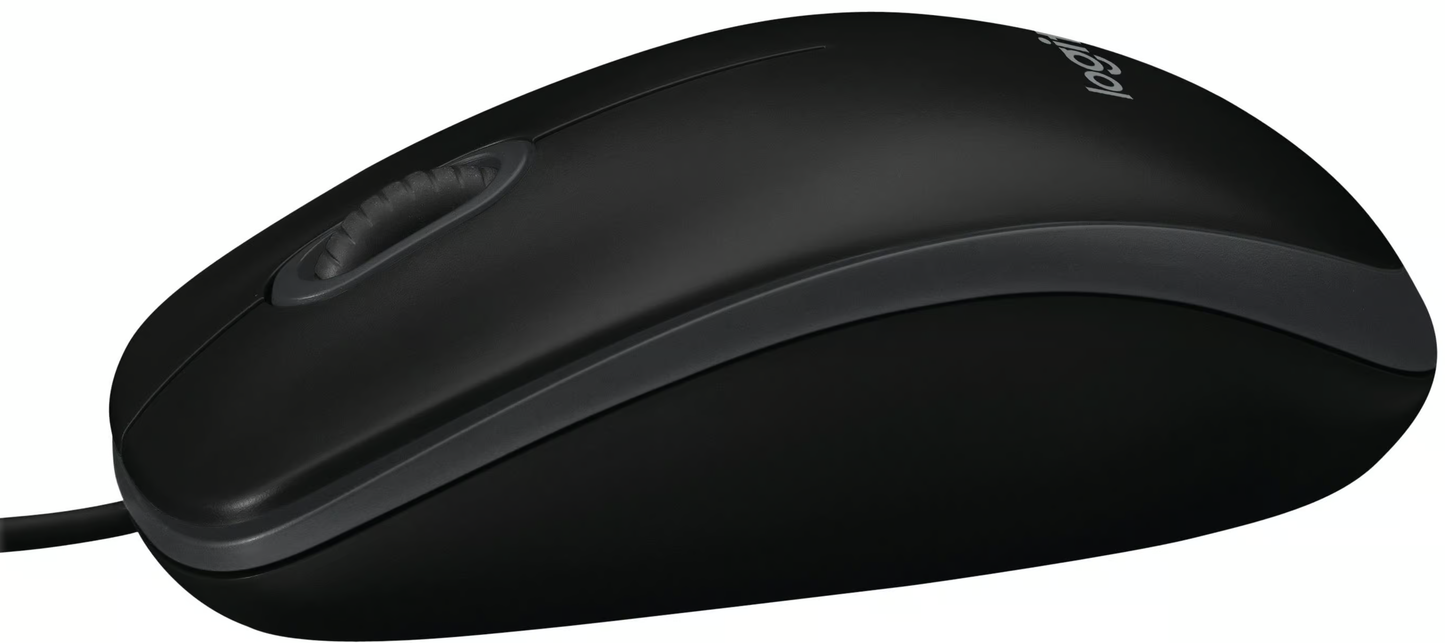 Mouse Wired USB Logitech B100, 1000DPI, Čierny 910-003357