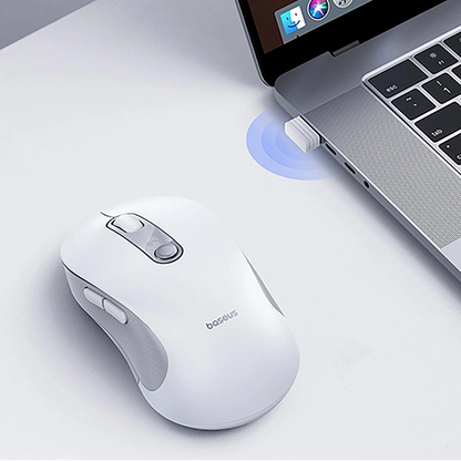 Bezdrôtová myš Baseus F02, 1600DPI, BT / Wi-Fi, Biela B0203302
