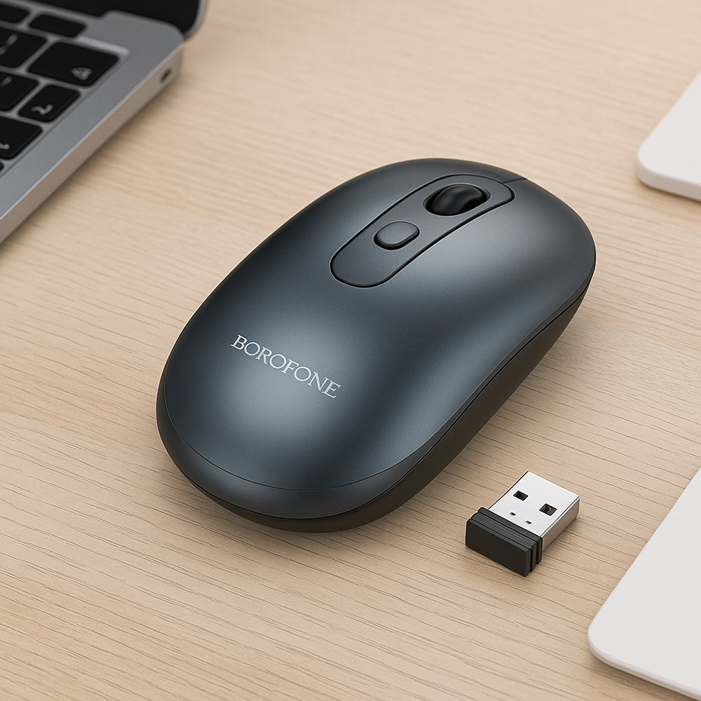 Bezdrôtová myš Borofone BG13 Winner, 1600DPI, Sivá