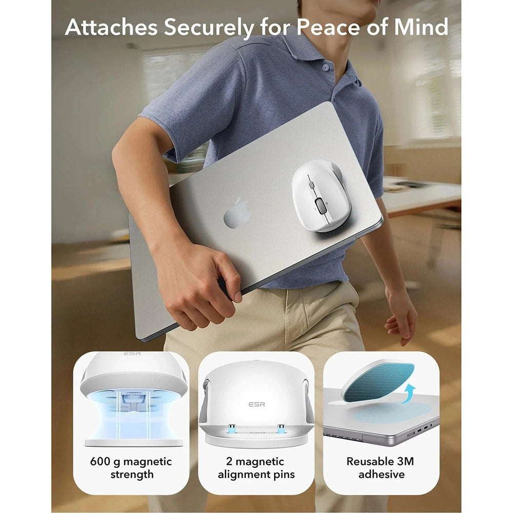 Bezdrôtová myš ESR MagMouse, 800DPI - 4800DPI, Biela