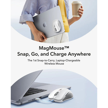 Bezdrôtová myš ESR MagMouse, 800DPI - 4800DPI, Sivá