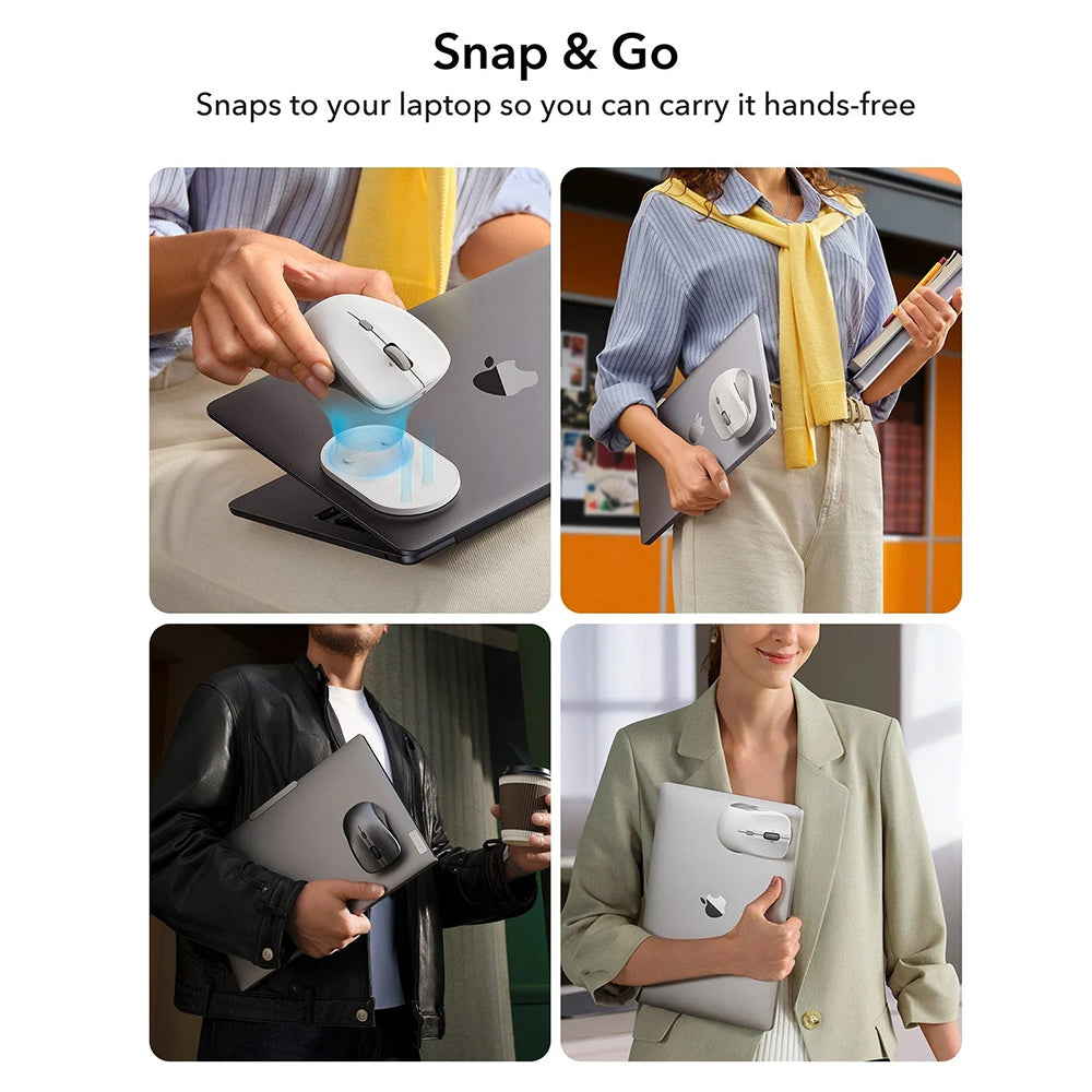 Bezdrôtová myš ESR MagMouse, 800DPI - 4800DPI, BT / Wi-Fi, Čierna