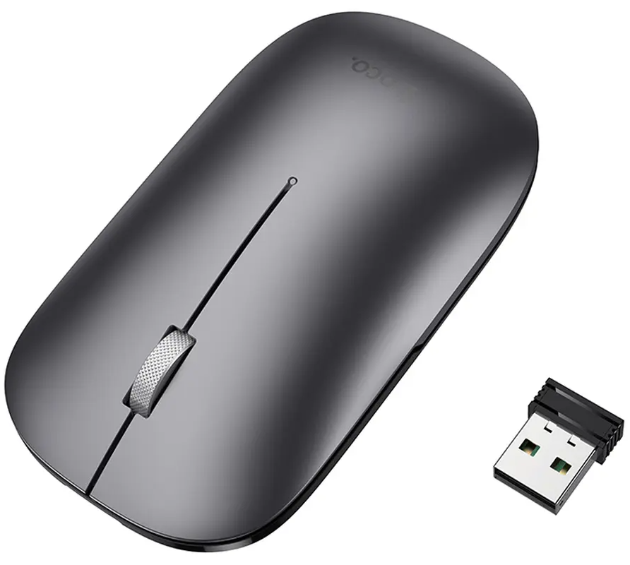 Bezdrôtová myš HOCO GM43, 1600DPI, BT / Wi-Fi, sivá