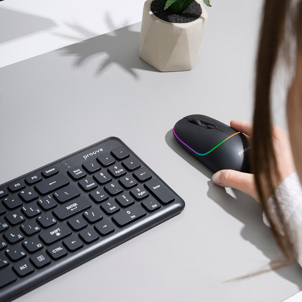 Bezdrôtová myš Proove Blink, RGB, 800DPI - 1600DPI, BT / Wi-Fi, Čierna WMBL00002001