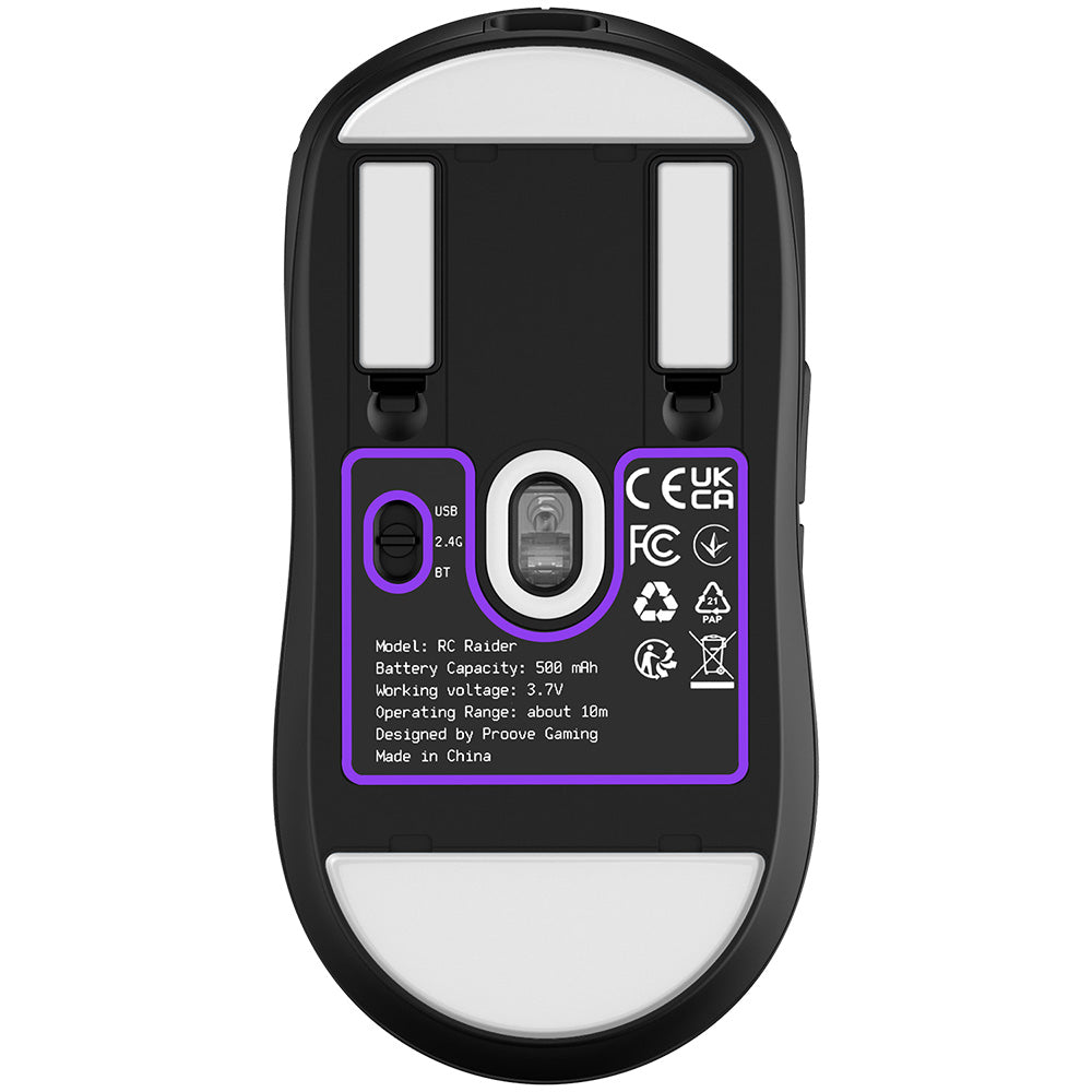 Bezdrôtová myš Proove RC Raider 8K, 800DPI - 32000DPI, BT / Wi-Fi / Káblové, Čierna WMRR00122001