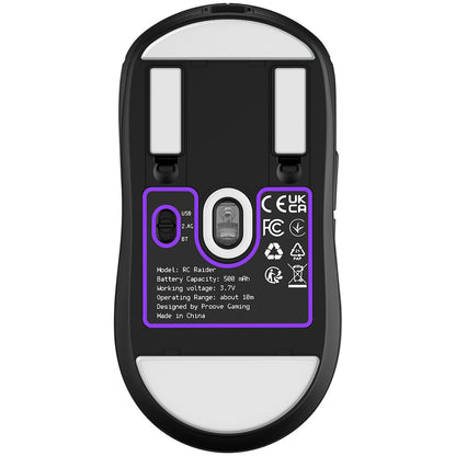 Bezdrôtová myš Proove RC Raider 8K, 800DPI - 32000DPI, BT / Wi-Fi / Káblové, Čierna WMRR00122001