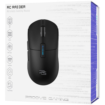 Bezdrôtová myš Proove RC Raider 8K, 800DPI - 32000DPI, BT / Wi-Fi / Káblové, Čierna WMRR00122001