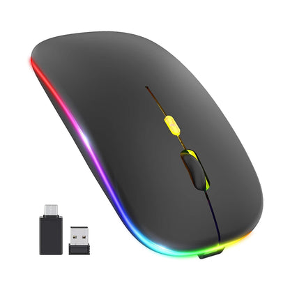 Bezdrôtová myš Techsuit M1, RGB, 1600DPI, BT / Wi-Fi, Čierna