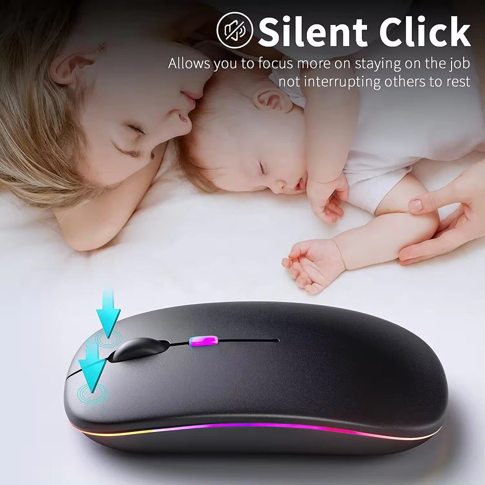 Bezdrôtová myš Techsuit M1, RGB, 1600DPI, BT / Wi-Fi, Čierna