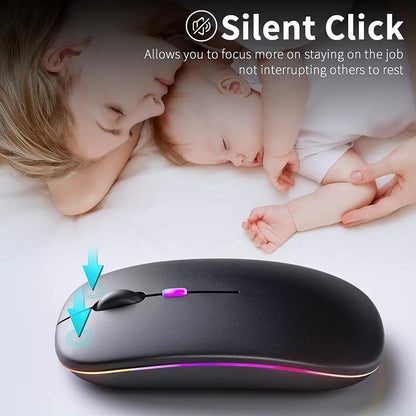 Bezdrôtová myš Techsuit M1, RGB, 1600DPI, BT / Wi-Fi, Čierna