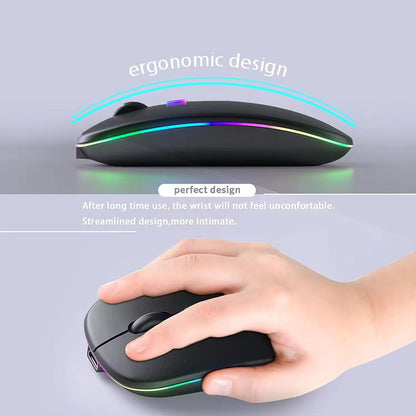 Bezdrôtová myš Techsuit M1, RGB, 1600DPI, BT / Wi-Fi, Čierna