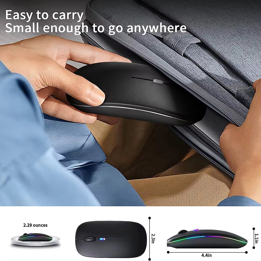 Bezdrôtová myš Techsuit M1, RGB, 1600DPI, BT / Wi-Fi, Čierna