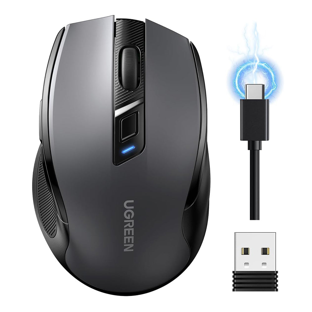 Bezdrôtová myš UGREEN MU006S (85082), 4000DPI, BT / Wi-Fi, Sivá