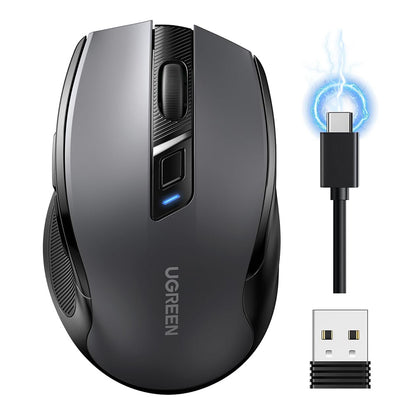 Bezdrôtová myš UGREEN MU006S (85082), 4000DPI, BT / Wi-Fi, Sivá