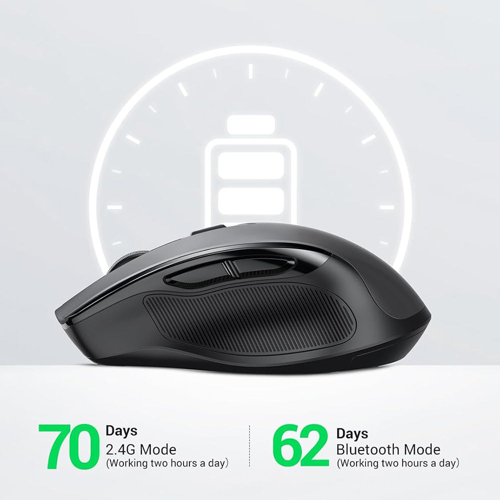 Bezdrôtová myš UGREEN MU006S (85082), 4000DPI, BT / Wi-Fi, Sivá