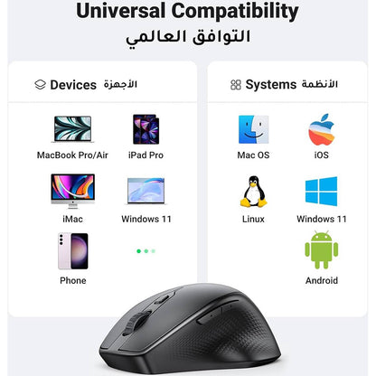 Bezdrôtová myš UGREEN MU101, 4000DPI, BT / Wi-Fi, čierna