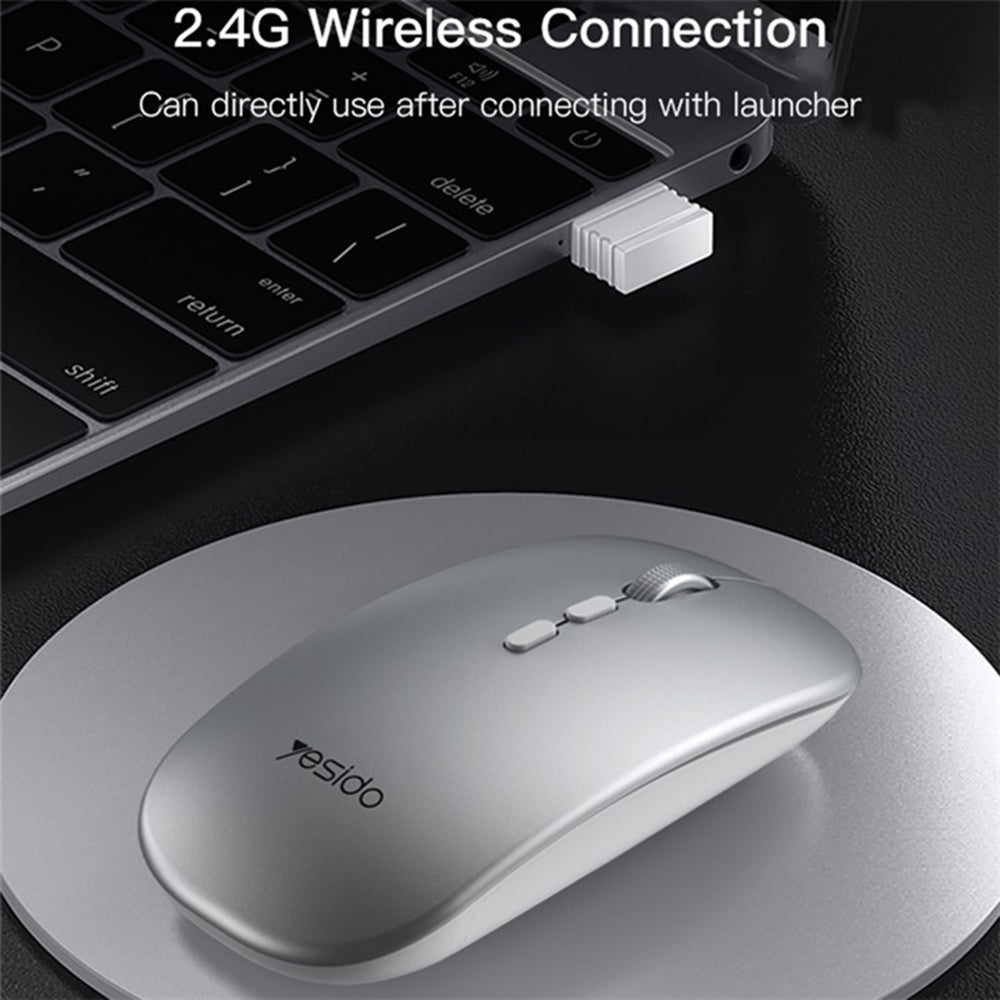 Bezdrôtová myš Yesido KB15, 800DPI - 1600DPI, Strieborná